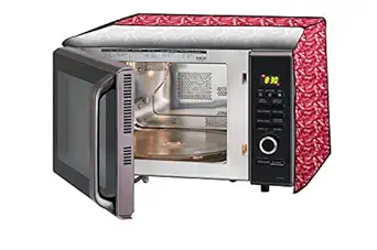 Stylista Microwave Oven Cover for Samsung 28 L Convection MC28H5025VK Frieze Pattern Red