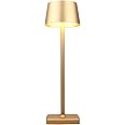 MADCKDEDRT Rechargeable Lamp,Cordless Table Lamp, Dimmable, led Desk lamp, Aluminum, IP54 Waterproof, Suitable for Indoor and Outdoor Lighting (Gold)
