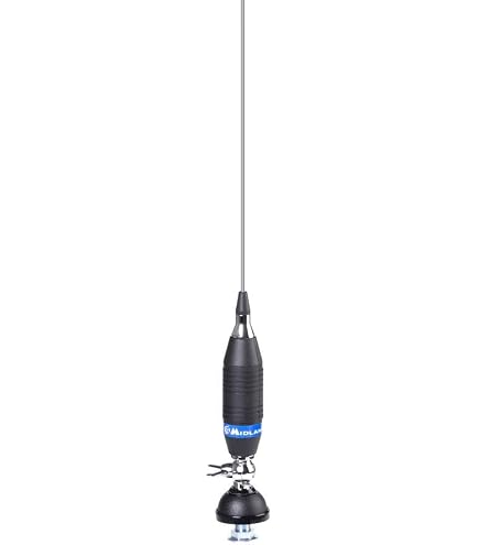 Antenna Midland VH 1 VHF/UHF – 108-550 MHz, 51 Cm, 100 W, ROS 1:1.1, Per Auto E Camion, Montaggio Universale
