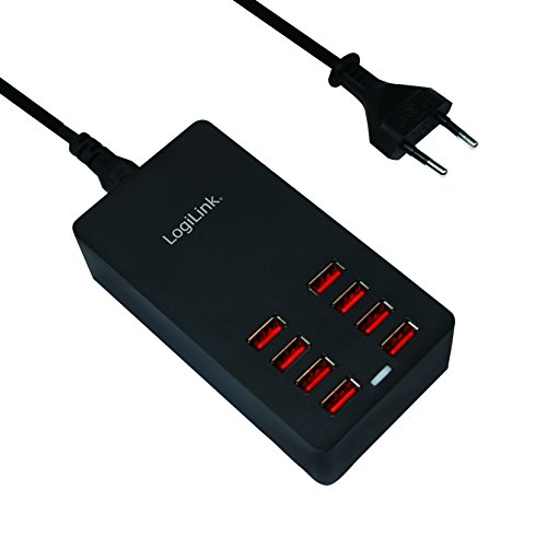 LogiLink PA0140 Fast Charge USB Multiport Ladegerät/Ladestation, 8-Port, 5V/44W mit eingebautem Intelligent-IC schwarz - 2