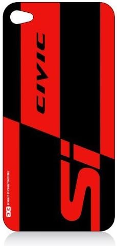 Honda Civic Si Red and Black Checker Design on Red Vinyl Phone Skin for Apple iPhone 4 4s