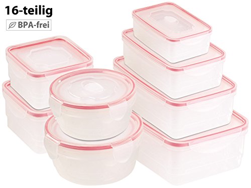 Rosenstein & Söhne 16-teiliges Frischhaltedosen-Set mit Clip-Deckel, BPA-frei (8 Dosen) - 2