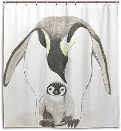 Penguins Shower Curtain Increasing Thickness Waterproof Mouldproof DIY Custom-48x72(in)