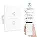 Produktbild Wifi Smart Lichtschalter,LYASI gehärtetes Glas Touch-Screen WLAN Lichtschalter,Arbeit mit Alexa und Google Home,drahtlose Fernbedienung,Timing-Funktion,Überlastschutz,keine Nabe erforderlich(2 Weg)