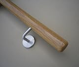 Edelstahlhalter Eiche Handlauf mit Radius u. Halter Ø42mm in verschiedenen Längen (200cm 3 Edelstahl-Halter)