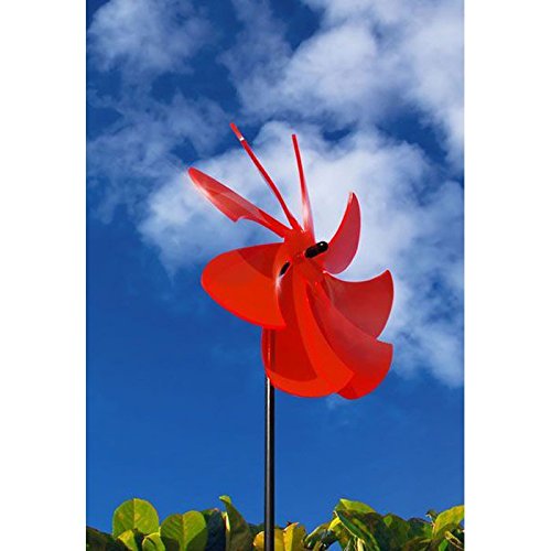 elliot 1023003 Lichtzauber Windrad 25 cm, inklusive 100 cm Stab, rot - 2