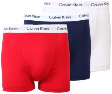 Calvin Klein Cotton Stretch Boxer Trunks Navy/White/Red Small