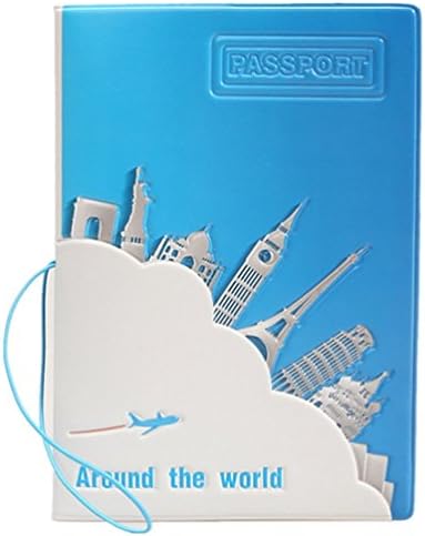 MISITE Around the Word PU Leather Passport Cover Holder Pockets ID Bag Cards Folder