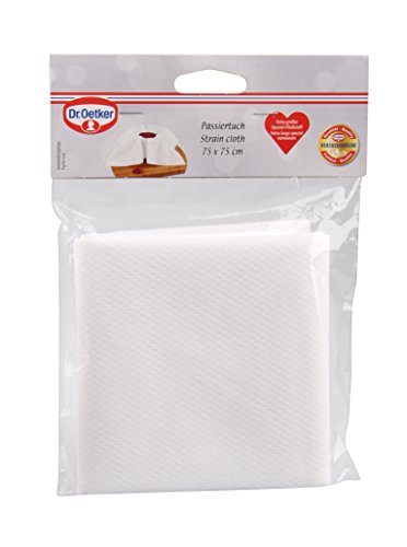 Dr. Oetker Passiertuch, reißfestes Siebtuch zum Passieren von Fruchtsaft & Marmelade, zuschneidbares Durchseihtuch – sehr hygenisch (Größe: 75×75 cm), Menge: 1 Stück - 4