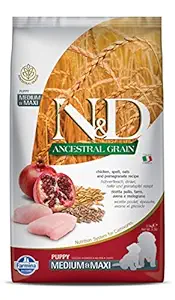 FARMINA N&D Ancestral Grain - Chicken & Pomegranate - Dog Dry Food - Puppy - Medium & Maxi Breed-2.5kg