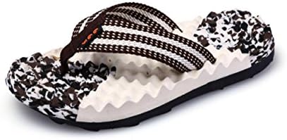 RoseFinch Fang Womens Massage Flip Flops Men Pool Beach Slipper &amp; Summer Sandals Water Shoes (7.5 UK, Brown)