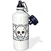 Produktbild Tag der Toten Totenkopf Dia de los Muertos Sugar Skull rot schwarz Scroll Design Sport Wasser Flasche Edelstahl-Flasche für Frauen Herren Kinder 400 ml