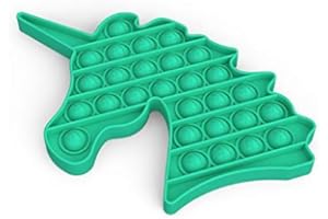 JIM FITNESS Pop It - Bubble Fidget Toy - Jeu antistress relaxant pour adultes et enfants (Forme: Licorne, Couleur: Jaune)