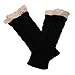 Internet Fingerless Lace Knitted Fringe Warm Gloves (Black)