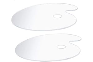 nuoshen berglink 2 Stücke Klare Acryl Malpalette, Ovale Kunstpalette Artpalette Antihaft Öl Farbmischpalette für DIY Kunst Malerei (10 x 6 Zoll)