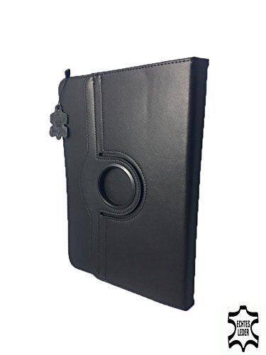 Tablet Tasche für Huawei MediaPad X2 (GEM-701L) Schutz Hülle Etui mit Standfunktion + Touch Pen – 7 Zoll Echtleder Schwarz 360° - 4