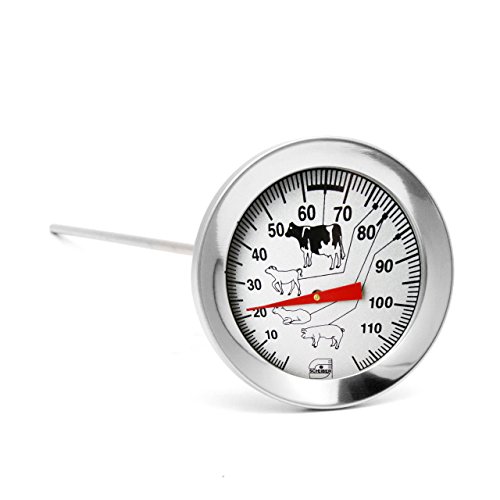 Set Edelstahl Bimetall Einstich – Braten – Fleisch Thermometer und Marinier / Marinaden / Fleisch / Gewürz Spritze . Einstichthermometer Analog Temperaturanzeige bis 118 °C Analog - 3