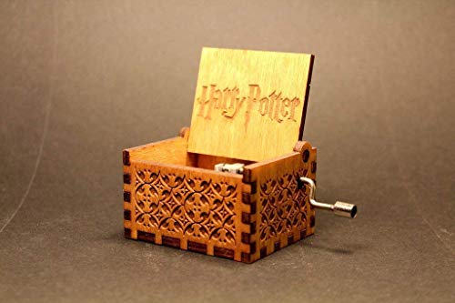 Bigaxi Wooden Hedwig Theme Harry Potter Hand Cranked Collectable Engraved Music Box
