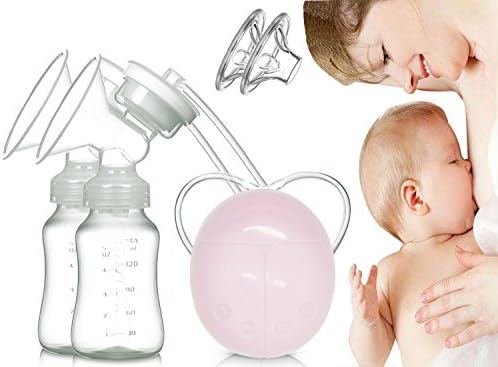 Electric Breast Pump Dual Expression with UK Charge Plug and Automatic Massage for Postpartum Prolactin Pink