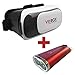 Produktbild VR-Box (virtual reality 3D Glasses) incl. Powerbank 5200mAh, mit integriertem 7 fach LED Licht - rot