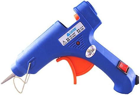 Hot Glue Guns Mencom Mini Glue Gun with 30 pcs Melt Glue Sticks - 20W Glue Gun Kit for DIY Small Craft Projects &amp; Sealing and Quick Repairs Metal Wood Glass Card Fabric Plastic Ceramics (Blue)