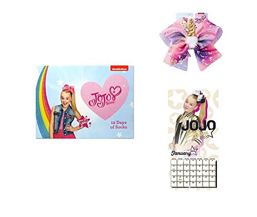 Download 12 jours de chaussettes Jojo Siwa l'avent Compte à rebours – Taille L, Jojo Siwa Calendrier mural 2019, et Exclusive Jojo Licorne Nœud