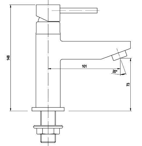 Bad Kaltwasser Standventil Armatur Wasserhahn Badarmaturen armaturen mit Anschlussschlauch - 2