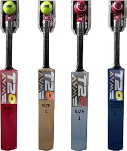 Fratelli AVM T20 Wooden Cricket BAT & Ball Set Size 1(63cms Length) for Kids, Boys and Girls(3-5 Years) 1 BAT ONLY Export Quality ?