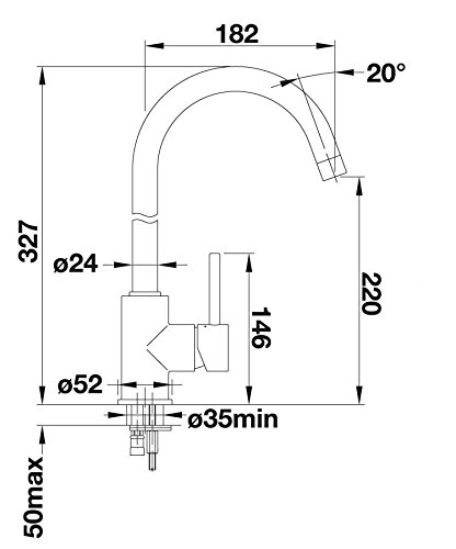 Grünblatt Niederdruck Küchenarmatur matt Einhebelmischer Wasserhahn küche Armatur Armaturen - 2