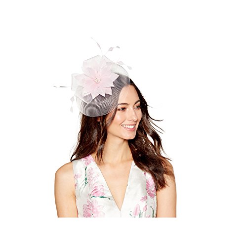 Light Pink Feather Flower Fascinator 