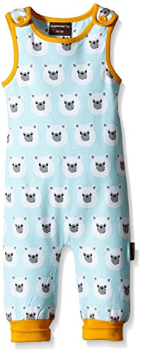 Maxomorra Unisex Baby WI5B-M087 Playsuit Polar Bear 62/68 Animal Print Tracksuit, White (White/Blue), 3-6 Months (Manufacturer Size:62/68)