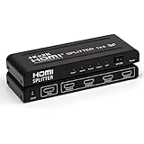 VICKMALL 1080p Full HD HDMI Splitter Verteiler 1 auf 4 HDMI 4K x 2K und 3D-Support (HDMI Splitter 1x4)