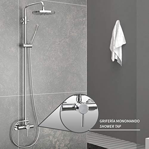 Aqualy - Columna para ducha con grifería sistema con altura regulable conjunto de ducha y bañera.