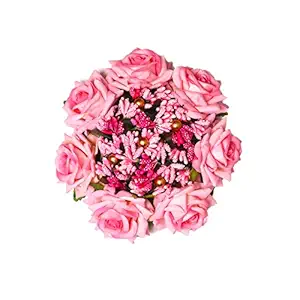 HEAVEN Rose Hair Bun For Women And Girls Pack Of 1pc (Light Pink)