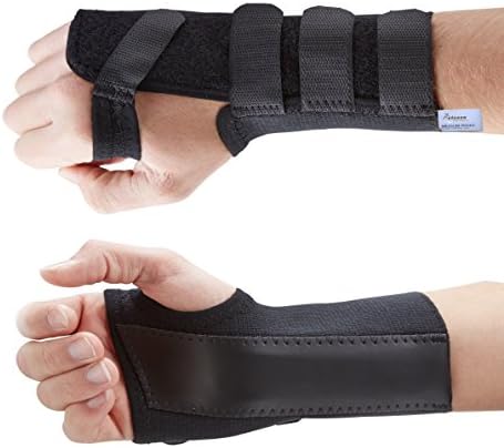 Actesso Black Elastic Wrist Support Splint Brace - Physician Designed for Carpal Tunnel, Tendonitis and Sprains (Extra Large Right)