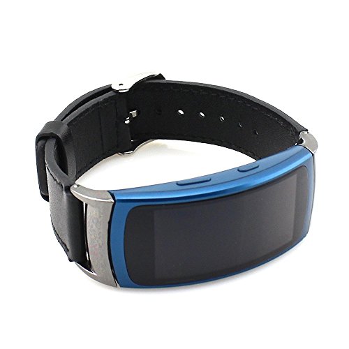 Pinhen Samsung Gear Fit 2 Correa Cuero Genuino Pulsera de Acero Inoxidable Elegante Correa de la Venda del Reloj para Samsung Gear FIT2 SM-R360 Black Pinhen Samsung Gear Fit 2 Correa Cuero Genuino Pulsera de Acero Inoxidable Elegante Correa de la Venda del Reloj para Samsung Gear FIT2 SM-R360 Black