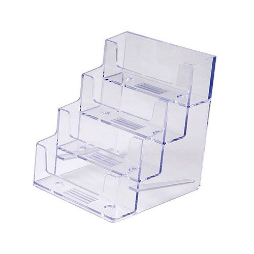 Visitenkartenhalter vierstufig Querformat, Acryl Halter Ständer Visitenkarten