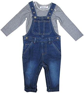 Baba Luno Baby Boys 2 Piece Set Shorts Dungarees Jeans Body langarm