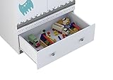 Polini Kids Kleiderschrank Basic monsters 2-türig weiß-grau, 1189-2 - 3