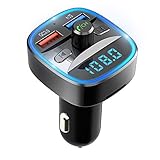 🚎 [Protección de seguridad múltiple] El Manos Libres para Coche está chip inteligente incorporado que voltaje se distribuye automáticament. Cuenta con protección integrada contra sobrecorriente y protección contra sobretensión. El transmisor Bluetooth FM puede control inteligente de temperatura y protección contra cortocircuitos, mostra el voltaje del vehículo, lo que le permite comprender el estado del voltaje de la batería para garantizar su seguridad al conducir.