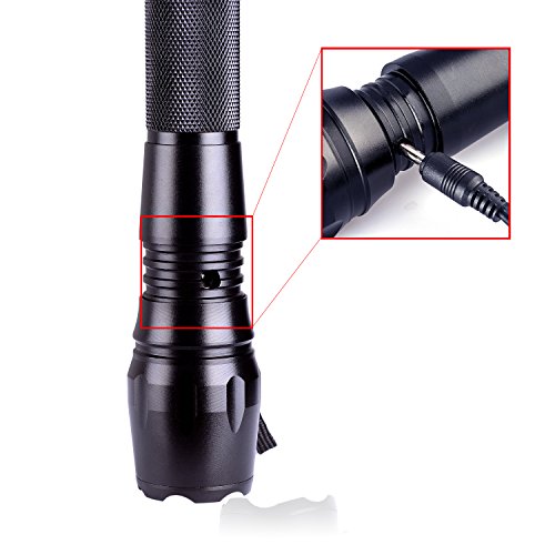 WOLFTEETH CREE XML-T6 LED Taschenlampe 4007EU Powerful, Akku, USB-Kabel, fünf Leuchtvarianten , Taschenlampe super leistungsfähige und Zoomable einstellbarer Intensität Strahl - 5