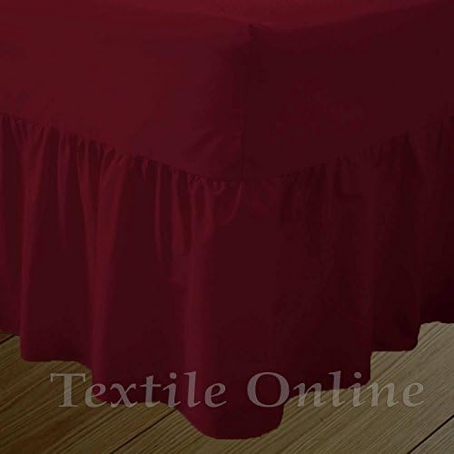 Texile Online Plain Fitted Valance Sheet 10- Colours All Sizes (Burgundy, Super King)