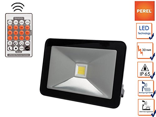 Preisvergleich Produktbild Perel LEDA5003NW-BM Design-LED-Strahler mit Bewegungsmelder, 30 W, Neutralweiß