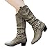 Produktbild Stiefel Damen Boots Frauen Mitte Ferse Winterschuhe Kniehohe Stiefel Rutschfeste Kunstleder Booties Martin Stiefel Pump Stiefel Freizeitschuhe Leder Boots ABsoar