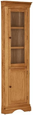 Elegant Oak Durant High Corner Display, Wood, Light Brown