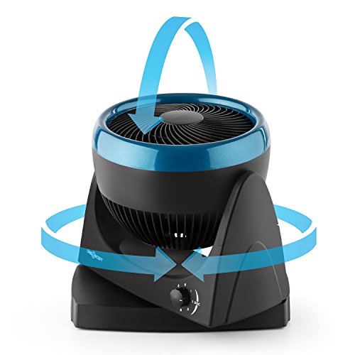 oneConcept • Windmaker • Tischventilator • Ventilator • Schwenkfunktion • Drehregler • 3 Geschwindigkeitsstufen • 6-stufig einstellbarer Neigungswinkel • sparsam im Verbrauch • 30 Watt Leistungsaufnahme • kompakt • Tragemulde • schwarz-blau - 6
