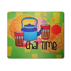 iKraft Mouse Pad 18x22cm Non-Slip Rubber | Printed Gaming Mouse Pad Mate for Home Office (Chai Time)