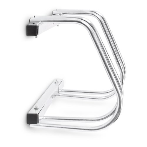 Relaxdays Fahrradständer, Boden oder Wandmontage, Für 2 Fahrräder, Aus verchromtem Stahl, Regenfester Fahrradhalter für draußen, HBT: ca. 26 x 40 x 32 cm, silber - 4