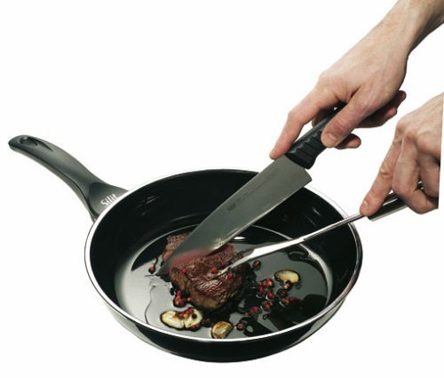 Silit Stielpfanne unbeschichtet Ø 26cm schwarz Professional Made in Germany Schüttrand Kunststoffgriff mit Flammschutz Silargan Funktionskeramik induktionsgeeignet spülmaschinengeeignet - 3