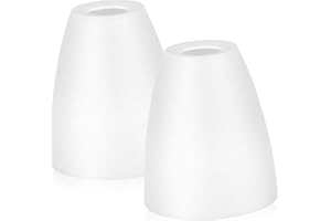 DOITOOL Paralume Vetro Ricambio : 2 Paralumi in Plastica Bianco Di Ricambio per Lampada Da Parete a Testa Piatta, Lampadine LED E14 Paralume Abat Jour Lampada Da Soffitto per Tavolo, 30 Mm
